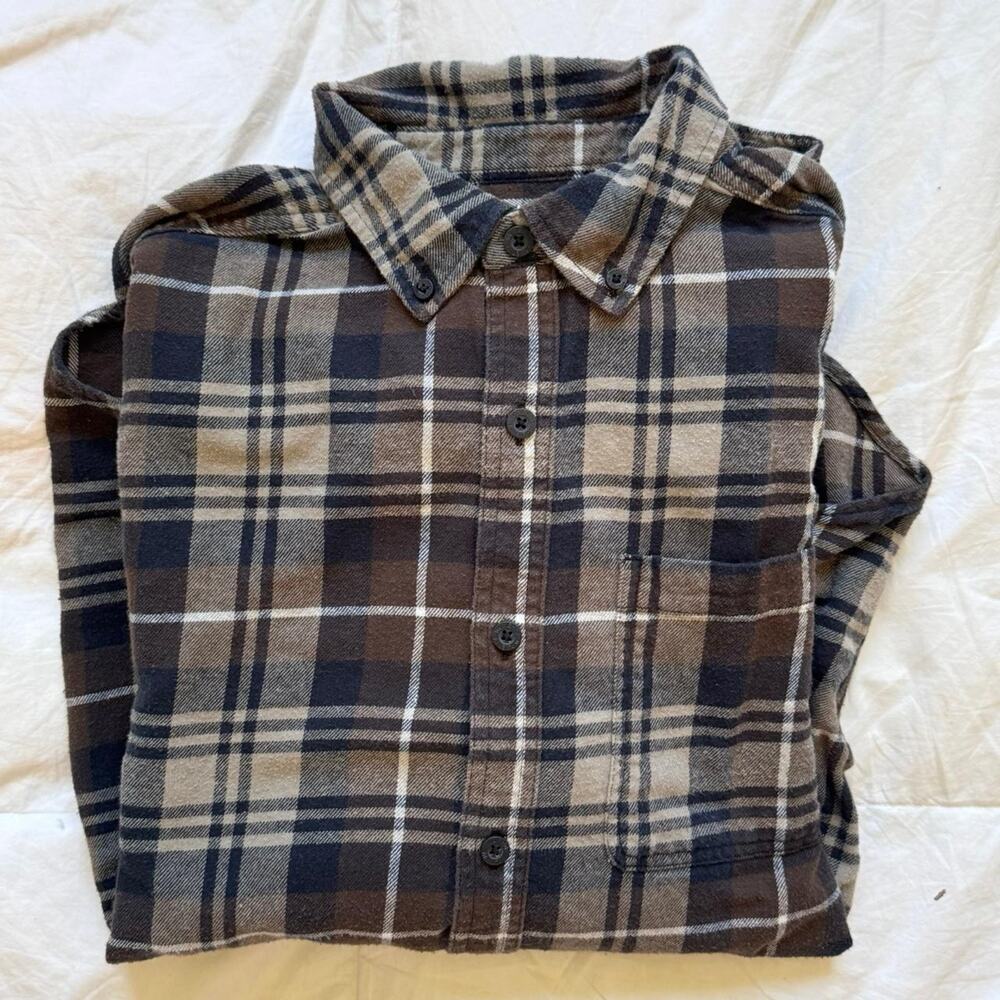 wolverine‎ Plaid flannel button down shirt sz L cozy country preppy heritage